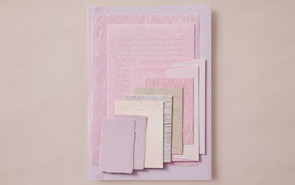 Set of Assorted Washi Paper and Card - Pink