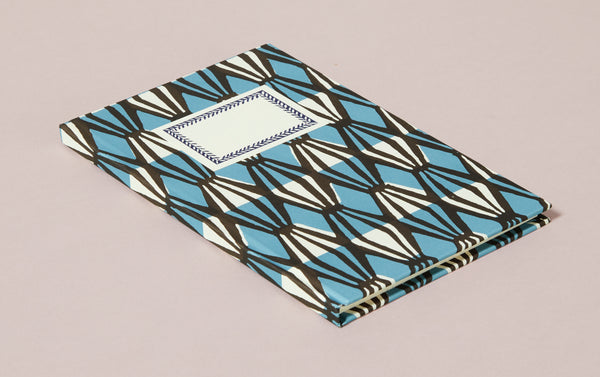 Slim Hardback Notebook, Blue Harlequin