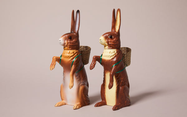 Traditional Papier-mâché Large Easter Hare with Basket Candy Box