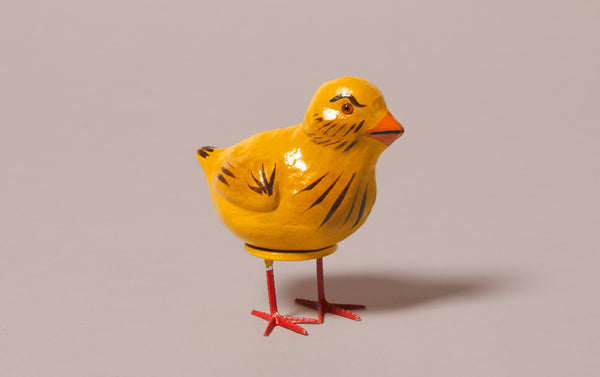Traditional Papier-mâché Standing Chick Figurine