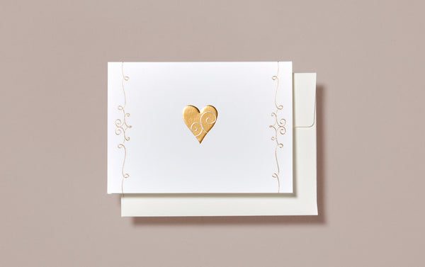 Gold Heart Mini Valentine's Day Greeting Card