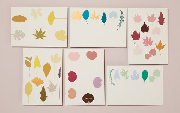 Set of 6 Foiled Postcards, Autumn