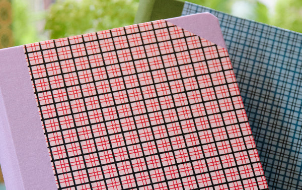 Extra-Thick "Composition Ledger" Chiyogami Notebook, Pink Plaid