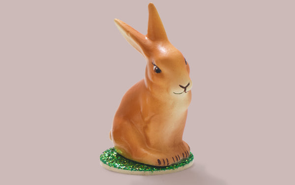Traditional Papier-mâché Golden Bunny Figurines