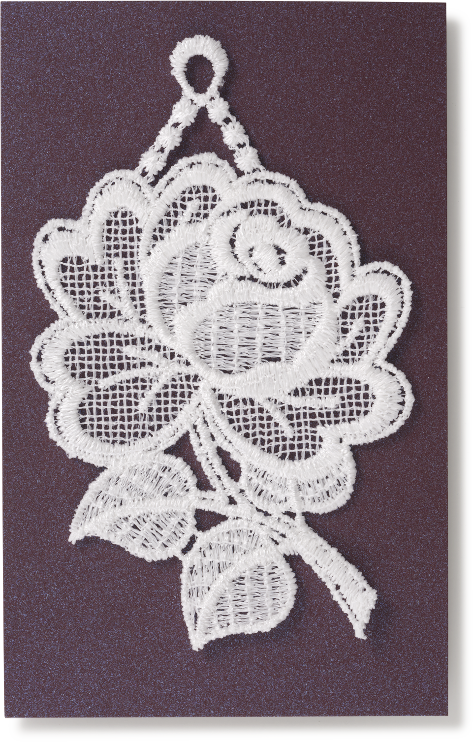 Starched Lace Hanging Ornament, Rose