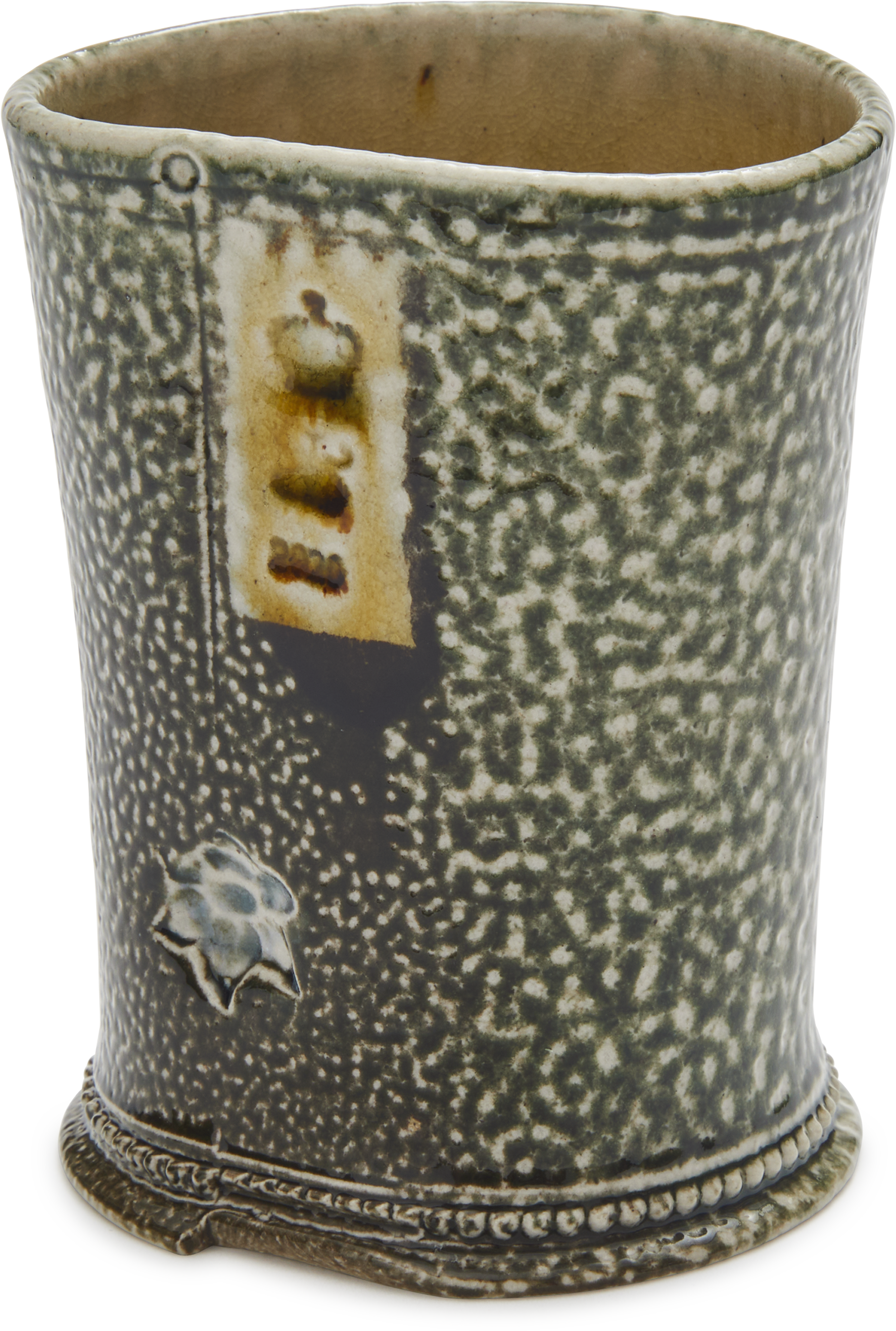 Steve Harrison Ceramic Desk Cup, No.146 Green Stoneware with Small
