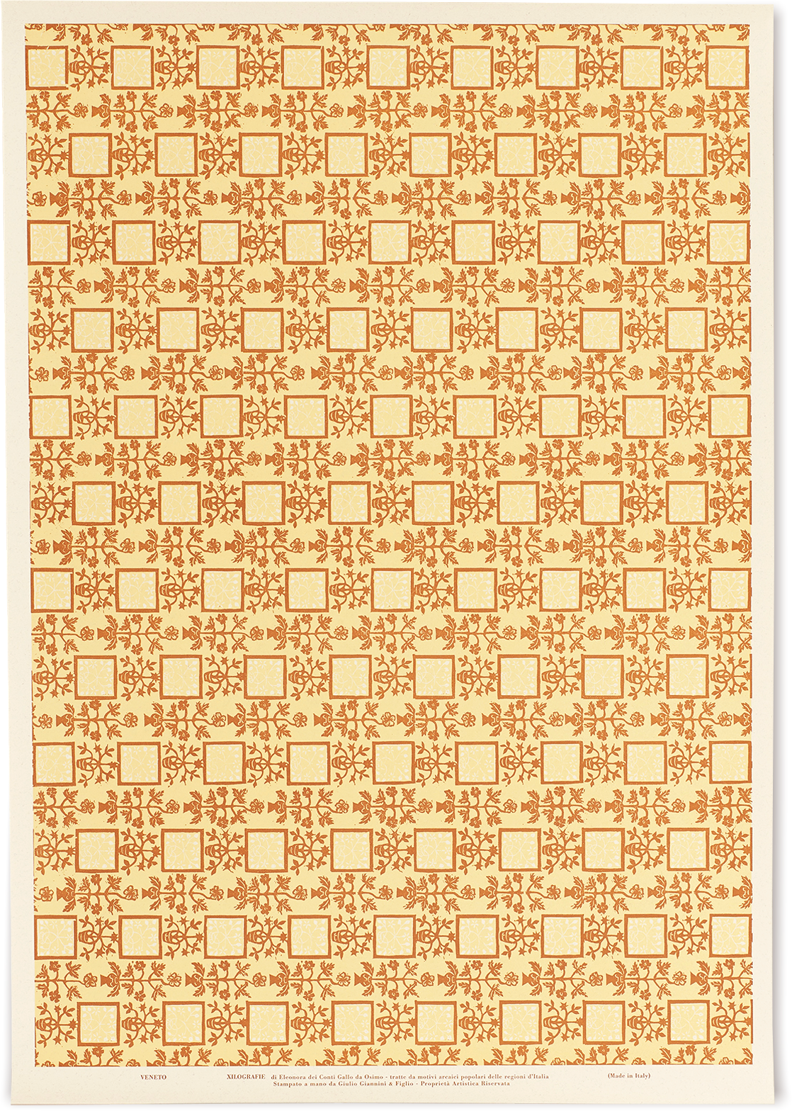 Italian Woodblock Paper, Venice in Yellow – Choosing Keeping, image size:1118x1568