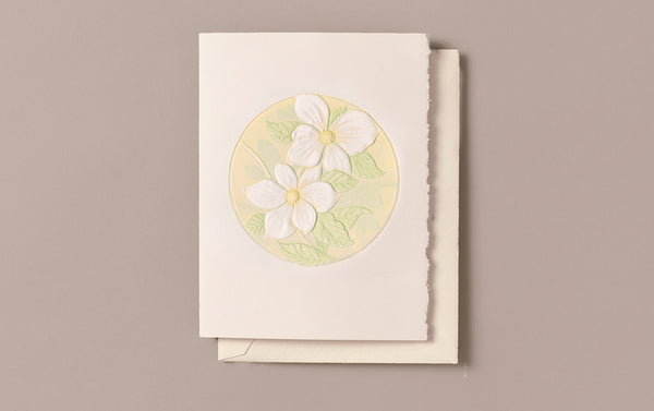 Hand engraved Pacific Dogwood Greeting Card