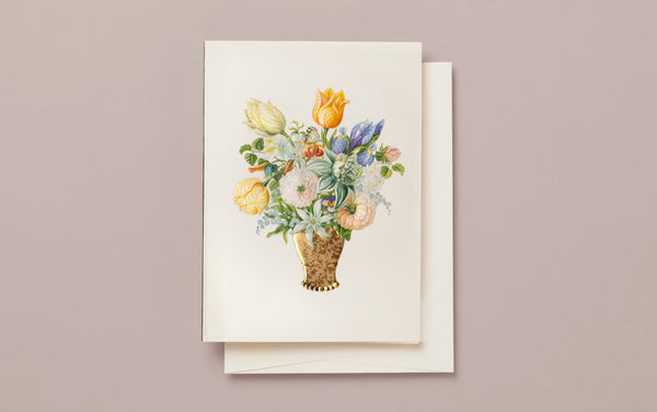 Still Life Bouquet Embossed Greeting Card