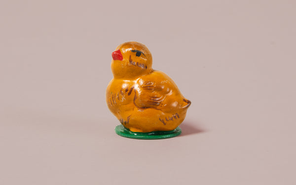 Traditional Papier-mâché Sitting Chick Figurine