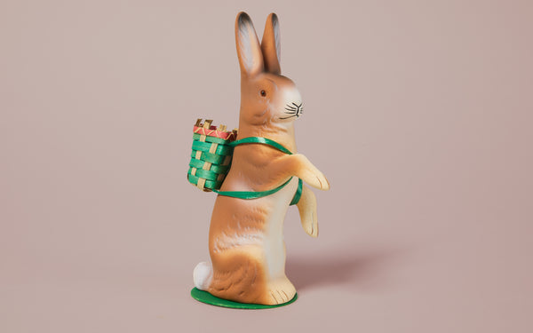 Traditional Papier-mâché Easter Bunny Figurine