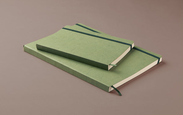 Green Softcover Faux Leather Notebook with elastic