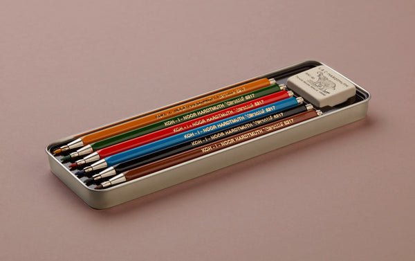 Set of 6 coloured 2mm clutch pencils by Koh-i-Noor