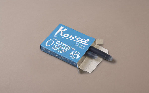 Turquoise Kaweco 6 Pack Ink Cartridges, Paradise Blue