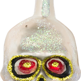 Skull and Bone Glass Ornament