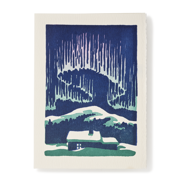 Letterpress Christmas Greeting Card, Northern Lights