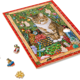 Christmas Cat Handmade Jigsaw Puzzle
