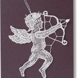 Starched Lace Hanging Ornament, Cupid