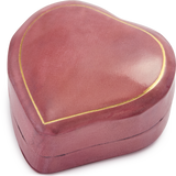 Heart Shaped Moulded Leather Box, Small Pink