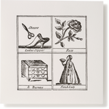 Square Miscellany Greeting Card, French Lady