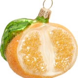 Beaded Clementine Half Glass Ornament