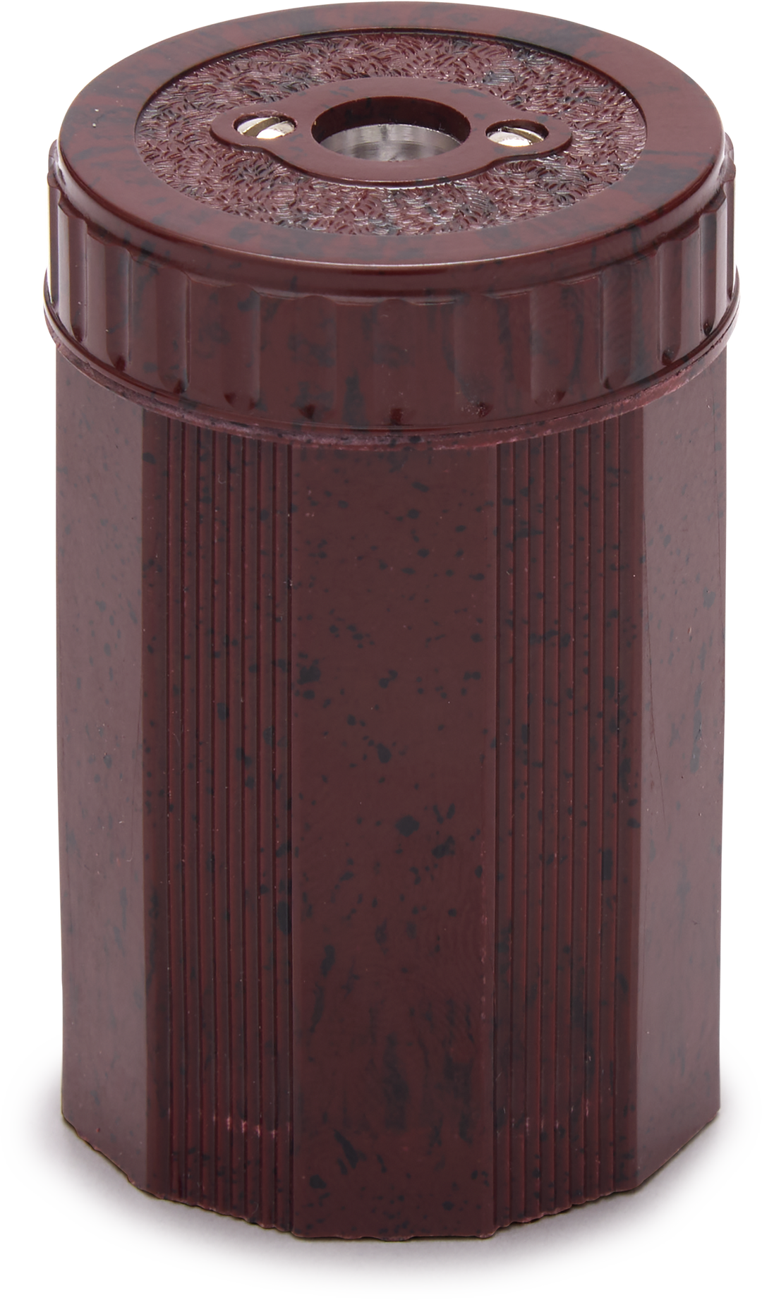 Mottled Red Bakelite Single Sharpener with Reservoir – Choosing Keeping