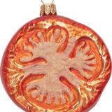 Thick Tomato Slice Glass Ornament