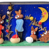 Wooden Miniature Matchbox Diorama, Hiding Easter Eggs