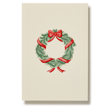 Feather Wreath with Bow Engraved Greeting Card
