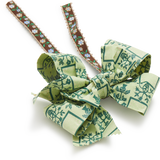 Paper Bow Ornament, Green Wallpaper