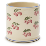 Spongeware Large Ceramic Pen Pot, Cherry