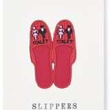 Japanese Embroidered Patch Greeting Card, Slippers