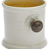 Steve Harrison Ceramic Desk Cup, No.112. White porcelain with Brown Knob