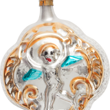 Angel and Flower Glass Ornament