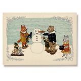 Embroidered Greeting Card, Animal Snowman