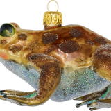 Brown Toad Glass Ornament