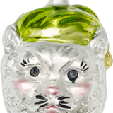 Cat in a Hat Glass Ornament