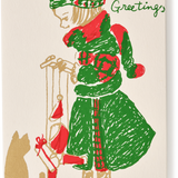 Silk Screen Printed Christmas Greeting Card, Scottish Christmas