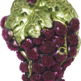 Beaded Red Grapes Glass Ornament
