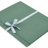 A4 Archival Folder, Dark Green with Blue Cotton Ribbon