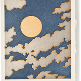Letterpress Cloudy Moon Greeting Card