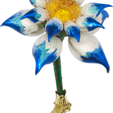 Blue Dahlia Glass Ornament