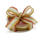 Wired Cream Brown Green Striped Ribbon, 20m roll