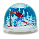 Nostalgic Alpine Snow Globe, Cross-Country Skier