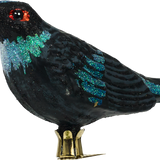 Blackbird on a Clip Glass Ornament