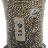 Steve Harrison Ceramic Desk Cup, No.144 Dark Brown with Blue Sunflower