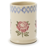 Spongeware Small Ceramic Pen Pot, Rose Tudor