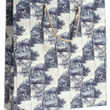 Large Italian Decorative Gift Bag, Blue Pastoral