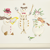 Engraved Christmas Musical Snow People Greeting Card