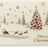 Santa in Town Glitter Christmas Greeting Card